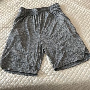 Reebok workout shorts, gray, medium